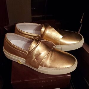 Nib Gold Slip-On Shoes